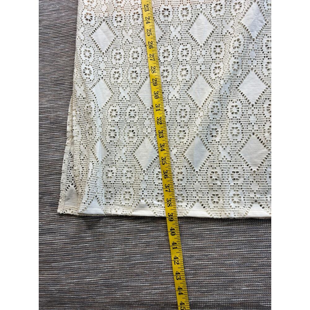 Susan Graver Skirt Womens Plus 1X White Lace Geometric Long Pencil Stretch NEW - Picture 7 of 7